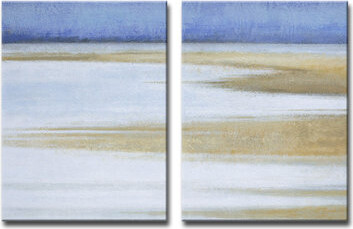 Highland Dunes 'Coast at Dawn' by Norman Wyatt Jr. - 2 Piece Wrapped Canvas Painting Print Set