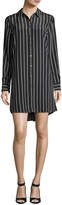 Thumbnail for your product : Equipment Carmine Striped Button-Front Silk Shirtdress