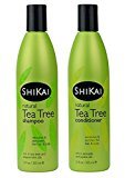 Shikai Natural Tea Tree Oil Shampoo & Conditioner Set, Made With Essential Oils Of Peppermint & Tea Tree To Refresh & Stimulate Hair & Scalp, Soap-Free Alternative (12 Ounces Each)