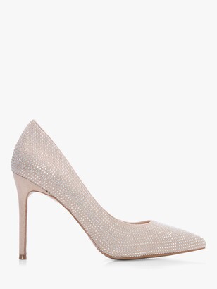rose gold court shoes mid heel