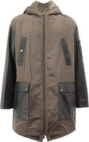Thumbnail for your product : Drome fur-lined contrast panelled coat