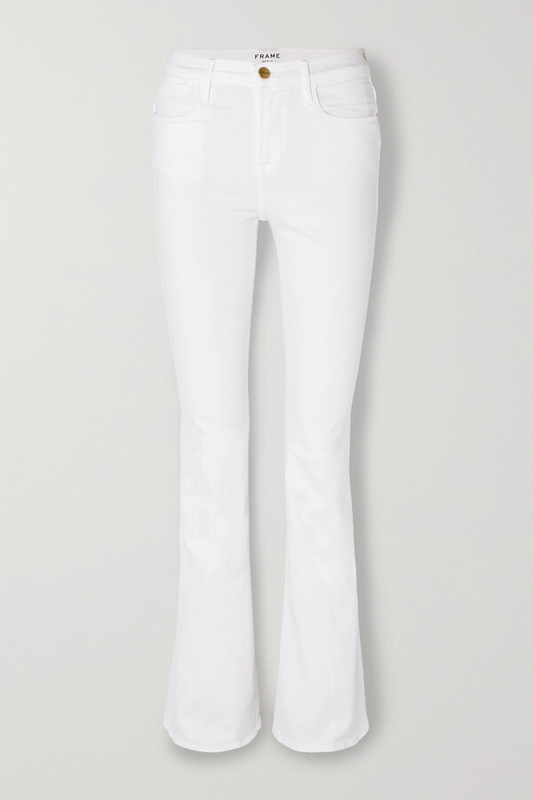 Frame Le High Flare Jeans - White - ShopStyle