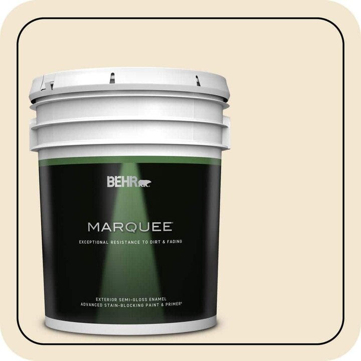 BEHR MARQUEE 5 gal. #S310-1 Writing Paper Semi-Gloss Enamel Exterior Paint & Primer