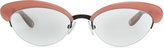 Thumbnail for your product : Bottega Veneta Acetate Half-Rim Fashion Glasses, Rose