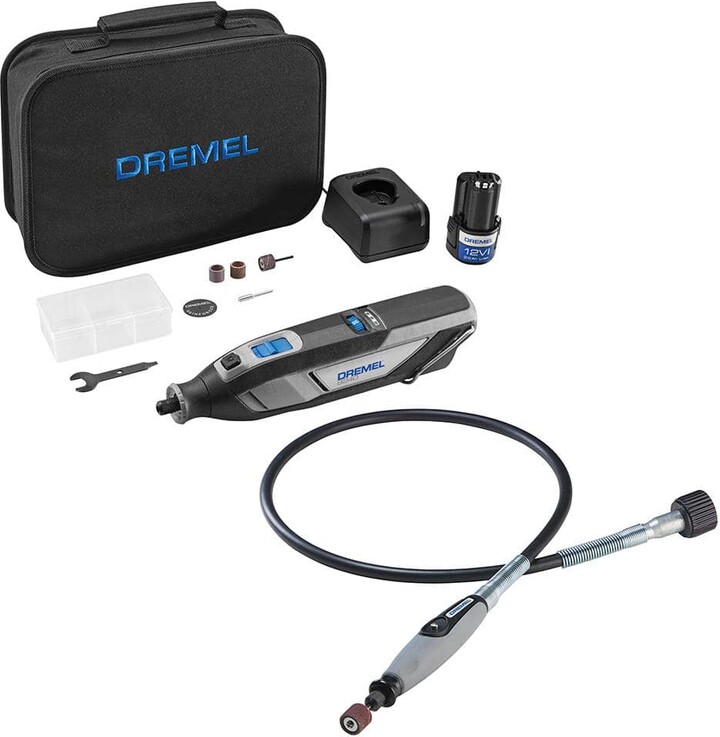 Dremel 12V Li-Ion 2 Amp Variable Speed Cordless Rotary Tool Kit with Flex Shaft Rotary Tool Attachment