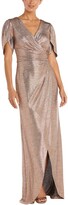 Thumbnail for your product : Nightway Petite Metallic Tulip-Sleeve Gown