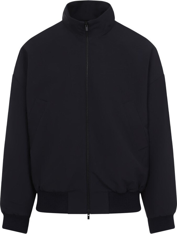 Fear Of God Navy-Blue Virgin Wool High Neck Track Jacket