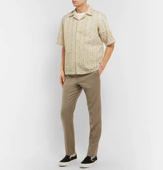 Needles Camp-Collar Embroidered Voile Shirt