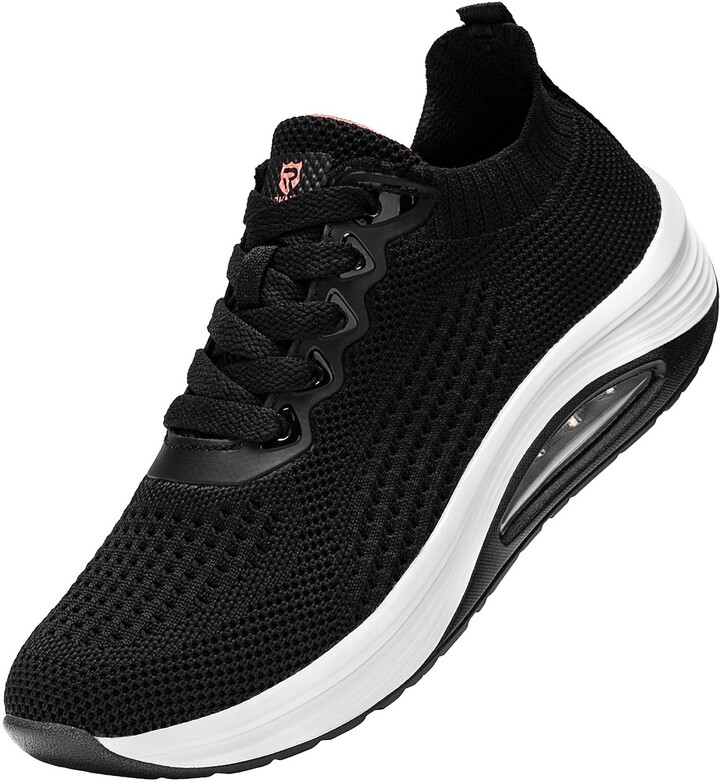 MHXDU Running Shoes Women Lightweight Air Cushion Walking Shoes Breathable Shock Absorbing Fashion Gym Fitness Trainers