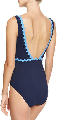 Karla Colletto New Wave V-Neck Silent Underwire One-Piece Swimsuit