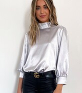 Thumbnail for your product : New Look Zibi London High Neck Satin Blouse