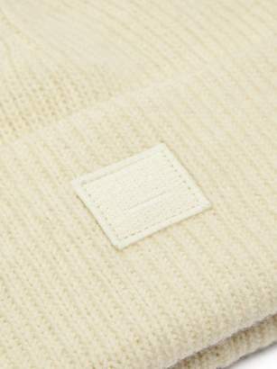 Acne Studios Kansy Face Wool Blend Beanie Hat - Mens - White