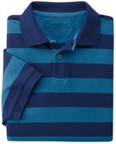 Thumbnail for your product : Charles Tyrwhitt Light navy and sea blue stripe short sleeve pique polo