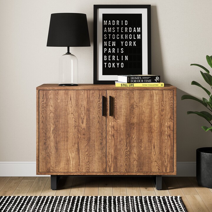 Dunelm Freddie Small Sideboard Oak Effect Brown ShopStyle Room Dividers