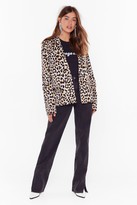Thumbnail for your product : Nasty Gal Womens Catch Meowt Oversized Leopard Blazer - Beige - 10