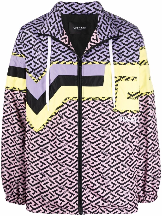 Versace Greca hooded lightweight jacket - ShopStyle