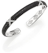 Thumbnail for your product : Jude Frances Soho Black Spinel, White Sapphire & Sterling Silver Five-Row Narrow Crisscross Cuff Bracelet