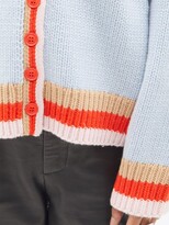 Thumbnail for your product : JoosTricot Smiley Stripe-trim Knitted Cardigan - Blue