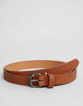 ASOS Faux Leather Super Skinny Belt In Tan