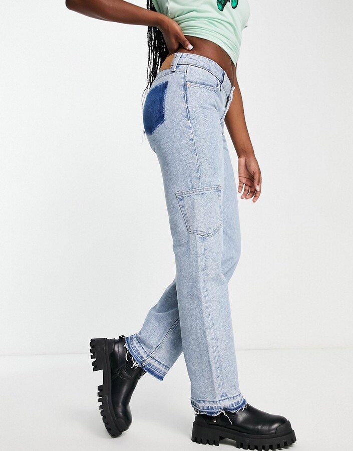 Weekday Women's Blue Straight-Leg Jeans | ShopStyle