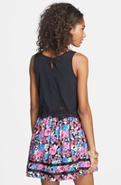 Thumbnail for your product : Lily White Ribbon Trim Floral Print Skirt (Juniors)