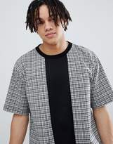 Thumbnail for your product : Reclaimed Vintage Inspired Woven Check T-Shirt With Cut And Sew
