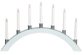 Star Wood/ Metal 7-Light Tall Bow LED Candlestick, White