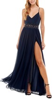 Thumbnail for your product : City Studios Juniors' Beaded Applique-Waist Gown