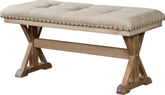 Best Quality Furniture Linen Dining Bench with Nailhead Trim