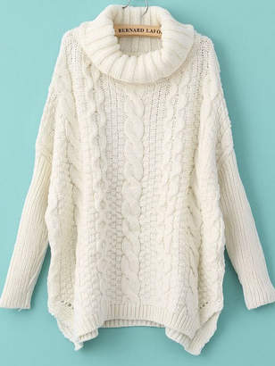 Shein Turtleneck Chunky Cable Knit Sweater