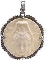 Thumbnail for your product : Armenta New World Scalloped Round Crowned Buddha Bone Enhancer with Champagne Diamonds