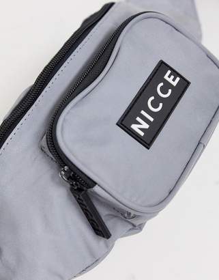 Nicce fanny pack in gray reflective-Silver