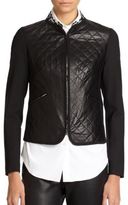 Thumbnail for your product : Piazza Sempione Quilted Leather & Wool Jacket