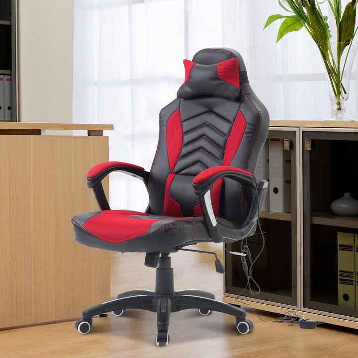 Racing Style Ergonomic Gaming Chair With Lumbar Support Red