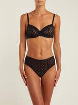 Thumbnail for your product : Hanro Neda Flocked Tulle Briefs - Womens - Black