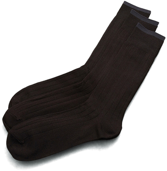 Kenneth Cole 3-Pair Ribbed Tipped Crew Socks