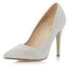 Dorothy Perkins Womens **Head Over Heels Audrine Pointed Toe Court Shoe- Silver