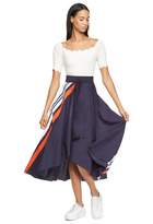 Thumbnail for your product : Milly Border Print Poplin Wrap Skirt