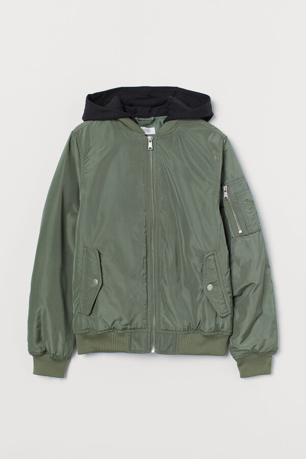 H&M Padded Bomber Jacket Green ShopStyle Boys' Outerwear