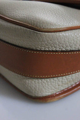 Dooney & Bourke Beige Brown Leather Pockets Crossbody Handbag
