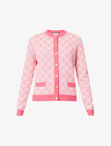 Thumbnail for your product : Gucci Monogrammed wool and cotton-blend knitted cardigan