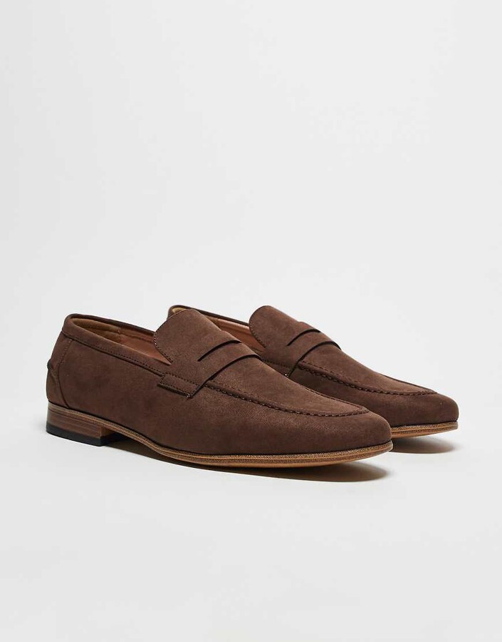 mens wide fit suede loafers
