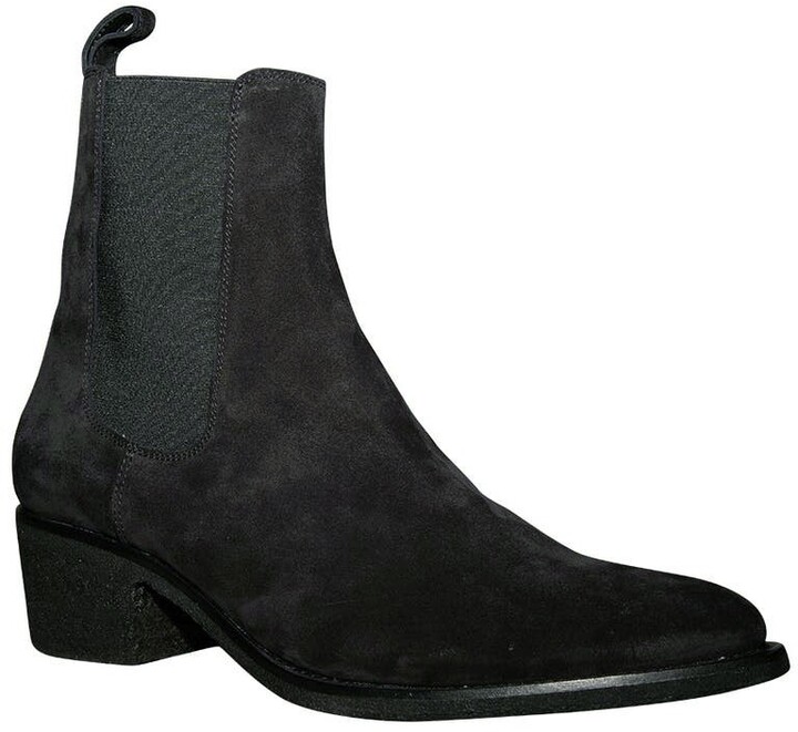 pointed black chelsea boots