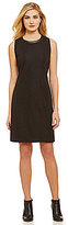 Thumbnail for your product : Jones New York Collection Faux-Leather-Trim Ottoman Rib Knit Sheath Dress