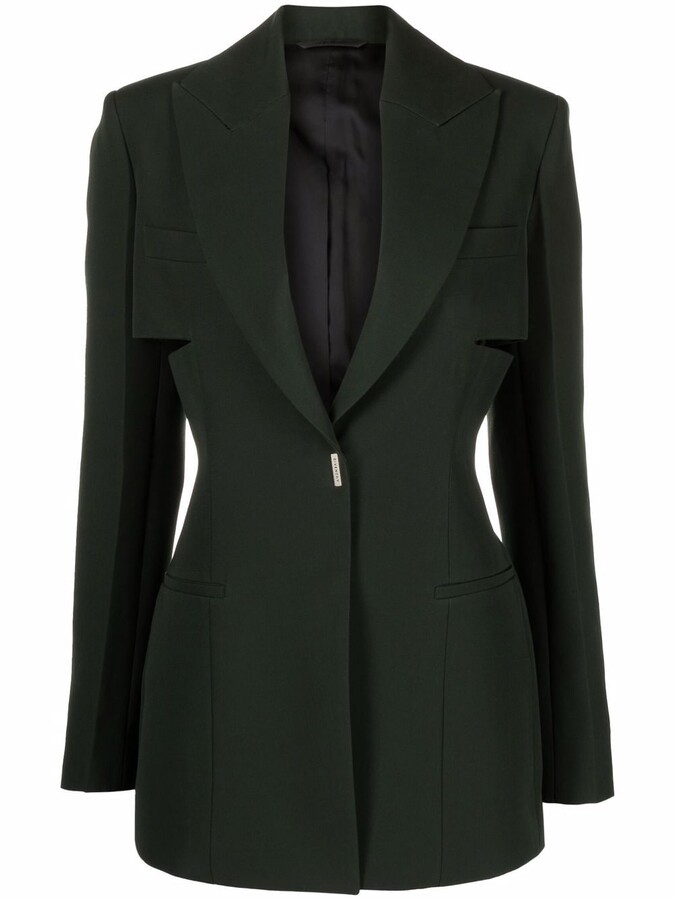 green fitted blazer