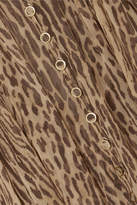 Thumbnail for your product : Zimmermann Espionage Pussy-bow Leopard-print Silk-georgette Mini Dress - Brown