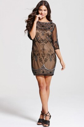 Little Mistress Frock and Frill Mocha Lace Embroidery Overlay
