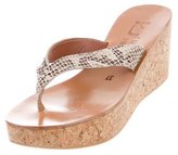 Thumbnail for your product : K Jacques St Tropez Embossed Leather Thong Sandals