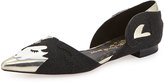 Thumbnail for your product : Alice + Olivia Lilith Unicorn d'Orsay Flat, Black/Gold