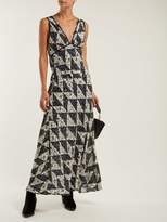 Thumbnail for your product : ALEXACHUNG Floral Tile Print Crepe Dress - Womens - Multi